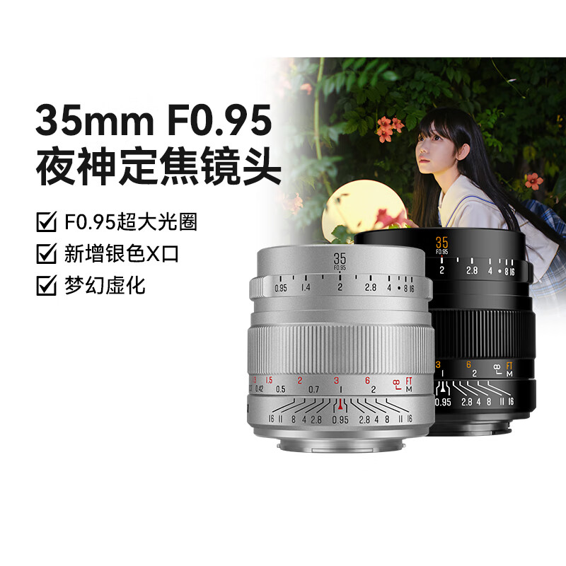 星曜 35mm F0.95 APS-C 相機(jī)鏡頭新增銀色版：金屬機(jī)身、號(hào)稱“全開可用”，1199 元