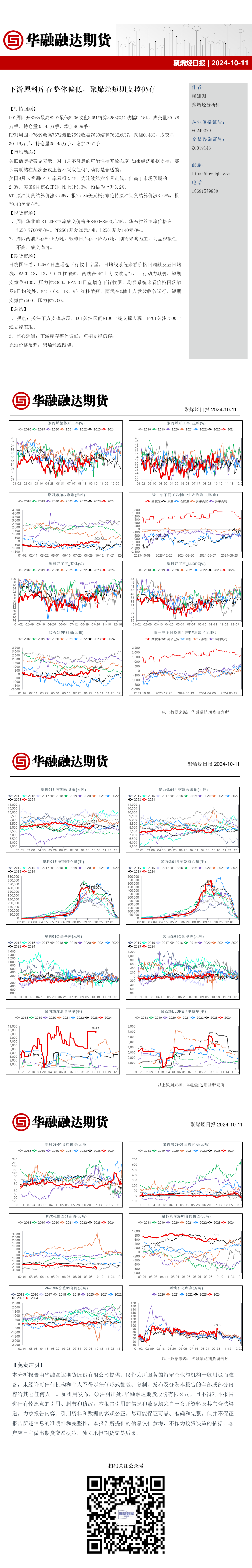 下游原料庫(kù)存整體偏低，聚烯烴短期支撐仍存