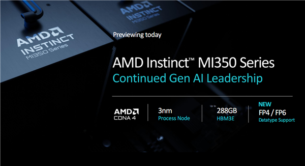 288GB海量?jī)?nèi)存！AMD官宣下代GPU加速卡Instinct MI355X：3nm CNDA4全新架構(gòu)