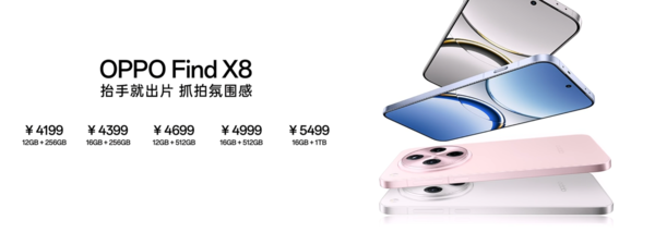 4199元起！OPPO Find X8系列發(fā)布 支持超清實(shí)況圖片