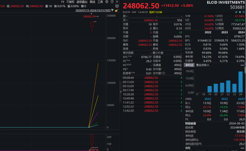 印度股市瘋狂！一只小盤股一天暴漲6692535%！