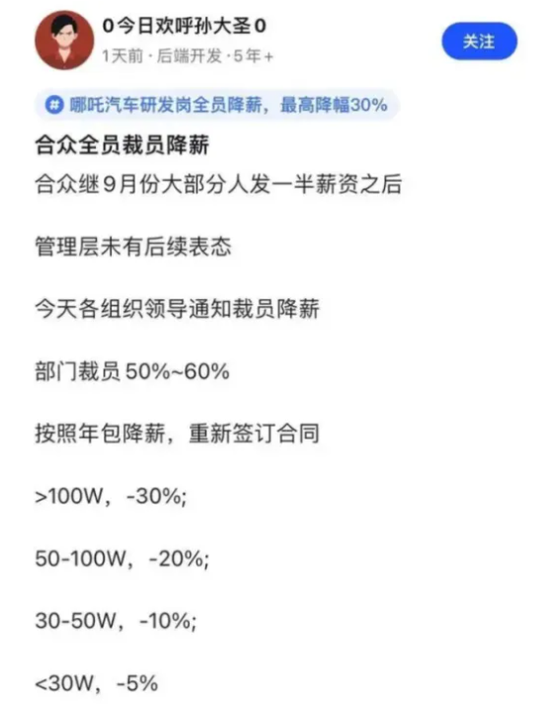 欠供應(yīng)商4820萬遭起訴，裁員、欠薪禍不單行，哪吒汽車：10月銷量成謎，上市成唯一“救命稻草”！  第5張